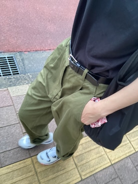「Balsan製造Office National des Forêts支給のアイテム（その他パンツ、グリーン系）」を使った、花沢アリスさん（レディース・164cm）の秋コーディネート