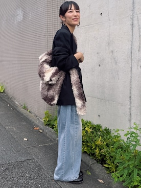 「room153（ルームイチゴサン）のオールドシュナ2wayファーバッグ（ハンドバッグ、その他）」を使った、room153  snap さん（レディース・153cm）の秋コーディネート