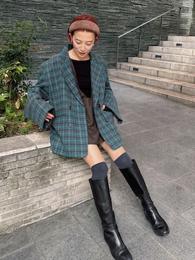 「アイテム（カチューシャ）」を使った、room153さん（レディース・153cm）の冬コーディネート