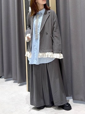 「LEPSIM（レプシィム）のボリュームサボ　636538（その他シューズ、ブラック系）」を使った、ﾖｺさん（レディース・158cm）の春コーディネート