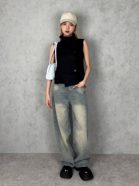 「BARELY BLUE（ベアリーブルー）のアイテム」を使った、BARELY BLUE Officialさん（レディース・163cm）の春コーディネート