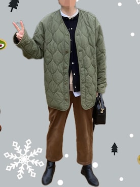 「アイテム（チノパンツ）」を使った、hananekoさん（レディース・166cm）の冬コーディネート