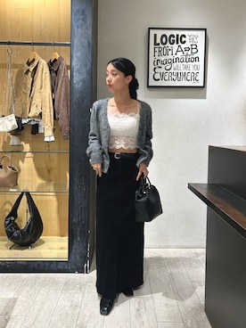 「CAPRICIEUX LE'MAGE（カプリシューレマージュ）のトゥステッチフラットシューズ（パンプス、ブラック系）」を使った、mai24lemさん（レディース・153cm）の秋コーディネート