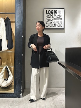 「CAPRICIEUX LE'MAGE（カプリシューレマージュ）の裾ラウンドリブニット（ニット/セーター、グレー系）」を使った、mai24lemさん（レディース・153cm）の秋コーディネート