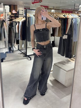 「MURUA（ムルーア）のアイテム（トップス）」を使った、SAKUMA IZUMIさん（レディース・154cm）の春コーディネート