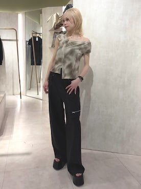 「MURUA（ムルーア）のアイテム（トップス）」を使った、SAKUMA IZUMIさん（レディース・154cm）の春コーディネート