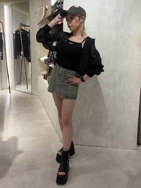 「MURUA（ムルーア）のアイテム（トップス）」を使った、SAKUMA IZUMIさん（レディース・154cm）の春コーディネート