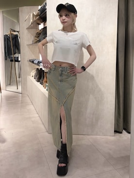 「MURUA（ムルーア）のアイテム（トップス）」を使った、SAKUMA IZUMIさん（レディース・154cm）の春コーディネート