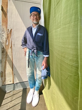 「HAV-A-HANK（ハバハンク ）のアイテム」を使った、柊木 毅 さん（メンズ・164cm）の春コーディネート