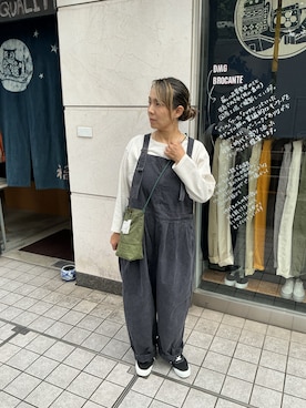 「アイテム（サロペット/オーバーオール）」を使った、edo104さん（レディース・156cm）の秋コーディネート