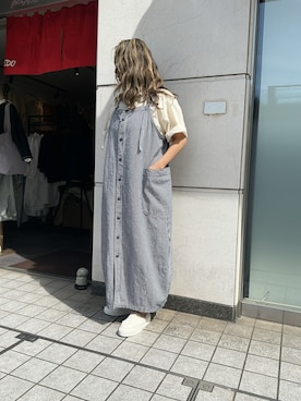 「DMG のアイテム（ジャンパースカート、その他）」を使った、edo104さん（レディース・156cm）の春コーディネート