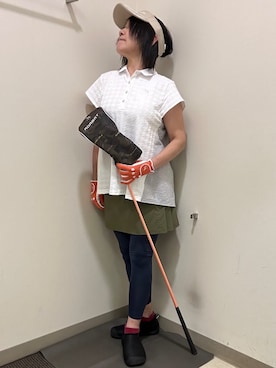 「アイテム（その他、オレンジ系）」を使った、CNさん（レディース・154cm）の夏コーディネート