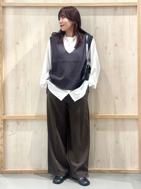 「THE SHOP TK （ザ ショップ ティーケー ）のオブリックトゥパンプス（パンプス）」を使った、nanaさん（レディース・147cm）の秋コーディネート