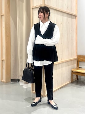 「THE SHOP TK （ザ ショップ ティーケー ）のアイテム（ベスト）」を使った、nanaさん（レディース・147cm）の冬コーディネート