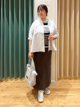 「SHOO・LA・RUE（シューラルー）のアイテム（トートバッグ）」を使った、タガさん（レディース・157cm）の夏コーディネート