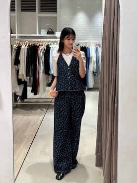 「mystic（ミスティック）のプレート付きワイドネックT（Tシャツ/カットソー、ピンク系）」を使った、ミクリさん（レディース・162cm）の春コーディネート
