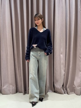 「アイテム（バレッタ/ヘアクリップ）」を使った、ミクリさん（レディース・162cm）の秋コーディネート