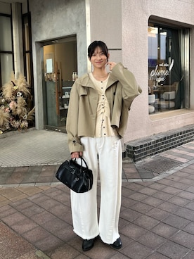「mystic（ミスティック）のアイテム（ボストンバッグ）」を使った、ミクリさん（レディース・162cm）の春コーディネート