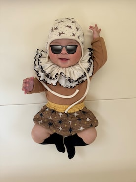 「monmimi（モンミミ）のアイテム」を使った、ひなぷさん（キッズ・70cm）の春コーディネート