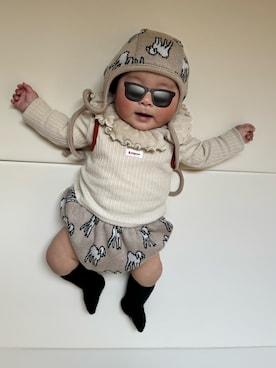 「monmimi（モンミミ）のアイテム」を使った、ひなぷさん（キッズ・70cm）の春コーディネート