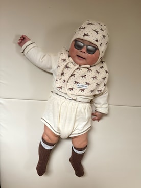 「monmimi（モンミミ）のアイテム」を使った、ひなぷさん（キッズ・70cm）の春コーディネート