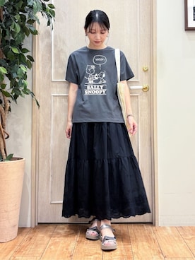 「PEANUTS（ピーナッツ）のアイテム」を使った、なみさん（レディース・161cm）の夏コーディネート