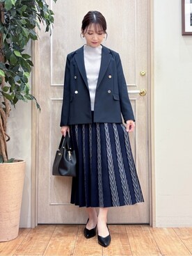 「SHOO・LA・RUE（シューラルー）のアイテム（テーラードジャケット）」を使った、なみさん（レディース・161cm）の冬コーディネート