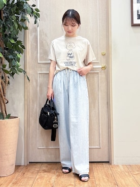 「PEANUTS（ピーナッツ）のアイテム」を使った、なみさん（レディース・161cm）の夏コーディネート