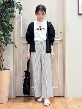 「PEANUTS（ピーナッツ）のアイテム」を使った、なみさん（レディース・161cm）の夏コーディネート