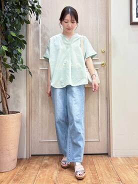 「Cutie Blonde（キューティーブロンド）のアイテム（デニムパンツ）」を使った、なみさん（レディース・161cm）の春コーディネート