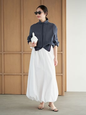 「plage（プラージュ）のWhipped スカート（スカート、ホワイト系）」を使った、mizukaさん（レディース・162cm）の春コーディネート
