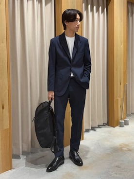 「BRIEFING（ブリーフィング）のアイテム（バッグ）」を使った、らいむさん（メンズ・170cm）の春コーディネート