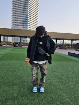 「アイテム（ダウンベスト）」を使った、かたこりさん（メンズ・164cm）の冬コーディネート