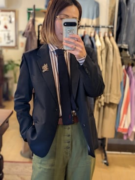 「Yves Saint Laurent（イヴサンローラン）のアイテム」を使った、Kikkaさん（レディース・168cm）の春コーディネート