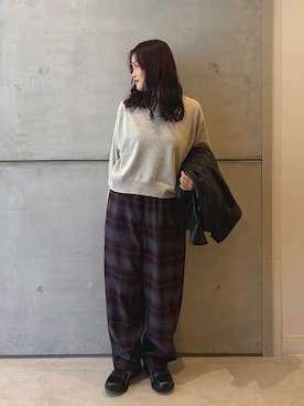 「URBAN RESEARCH DOORS（アーバンリサーチドアーズ）のウォッシャブルブライトプルオーバー（その他トップス、ベージュ系）」を使った、eruさん（レディース・158cm）の秋コーディネート