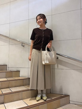 「SENSE OF PLACE by URBAN RESEARCH（センスオブプレイスバイアーバンリサーチ）のアイテム（カーディガン/ボレロ）」を使った、eruさん（レディース・158cm）の秋コーディネート