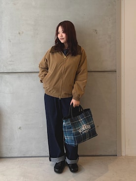 「URBAN RESEARCH（アーバンリサーチ）の『別注』Barbour / URBAN RESEARCH　SHORT JACKET（その他アウター、ベージュ系）」を使った、eruさん（レディース・158cm）の秋コーディネート