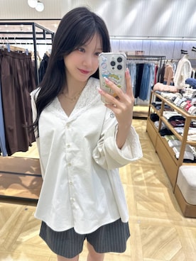 「LOWRYS FARM（ローリーズファーム）のTRショートパンツ 　778717（その他パンツ、グレー系）」を使った、りいあ🥣さん（レディース）の秋コーディネート
