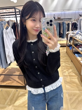 「LOWRYS FARM（ローリーズファーム）のポインテッドシューズ　1049430（パンプス、ブラック系）」を使った、りいあ🥣さん（レディース）の秋コーディネート