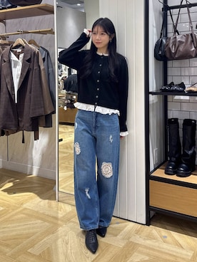 「LOWRYS FARM（ローリーズファーム）のポインテッドシューズ　1049430（パンプス、ブラック系）」を使った、りいあ🥣さん（レディース）の秋コーディネート