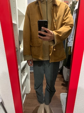 「L.L.Bean（エルエルビーン）のアイテム（スウェットパンツ、グレー系）」を使った、ボーリックさん（メンズ・182cm）の冬コーディネート