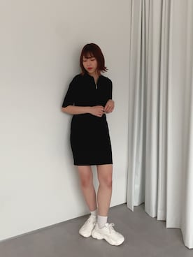 「Adoon plain（アドーンプレーン）のアイテム（ワンピース/ドレス）」を使った、みぎみみさん（レディース・161cm）の夏コーディネート