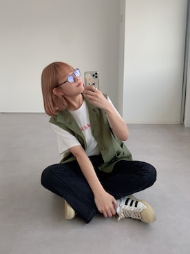 「epnok（エプノック）のアイテム」を使った、みぎみみさん（レディース・161cm）の夏コーディネート