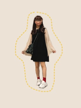 「casselini」｜「アイテム（ワンピース/ドレス）」を使った、なぁこさん（レディース・154cm）の冬コーディネート