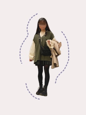 「WEGO（ウィゴー）のWEGO/ワイドカチューシャ（カチューシャ）」を使った、なぁこさん（レディース・154cm）の冬コーディネート