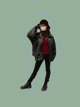 「apres jour mignon（アプレジュールミニョン）のアイテム（ブルゾン）」を使った、なぁこさん（レディース・154cm）の春コーディネート