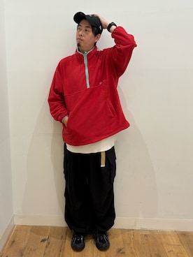 「SENSE OF PLACE by URBAN RESEARCH(センスオブプレイスバイアーバンリサーチ)のワイドカーゴパンツ(その他パンツ、ブラック系)」を使った、*キミヲ*さん(メンズ・174cm)の秋コーディネート