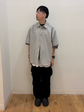 「SENSE OF PLACE by URBAN RESEARCH(センスオブプレイスバイアーバンリサーチ)のボーダーエクストラルーズTシャツ(Tシャツ/カットソー、ブラウン系)」を使った、*キミヲ*さん(メンズ・174cm)の春コーディネート