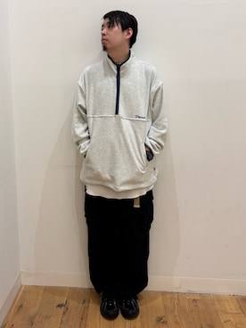 「SENSE OF PLACE by URBAN RESEARCH(センスオブプレイスバイアーバンリサーチ)のワイドカーゴパンツ(その他パンツ、ブラック系)」を使った、*キミヲ*さん(メンズ・174cm)の秋コーディネート
