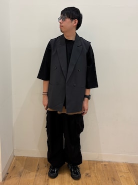 「アイテム（ダウンベスト）」を使った、＊キミヲ＊さん（メンズ・174cm）の春コーディネート